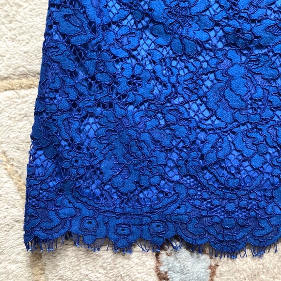 J. Crew Lace Ruffle Neck Sleeveless Top  Blue Size XS Tall - Picture 5 of 6